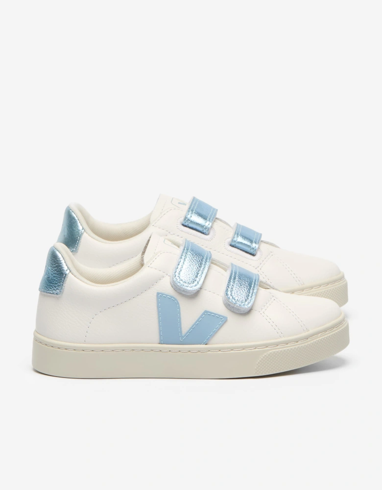 Veja Kids Leather Small Esplar Trainers in White