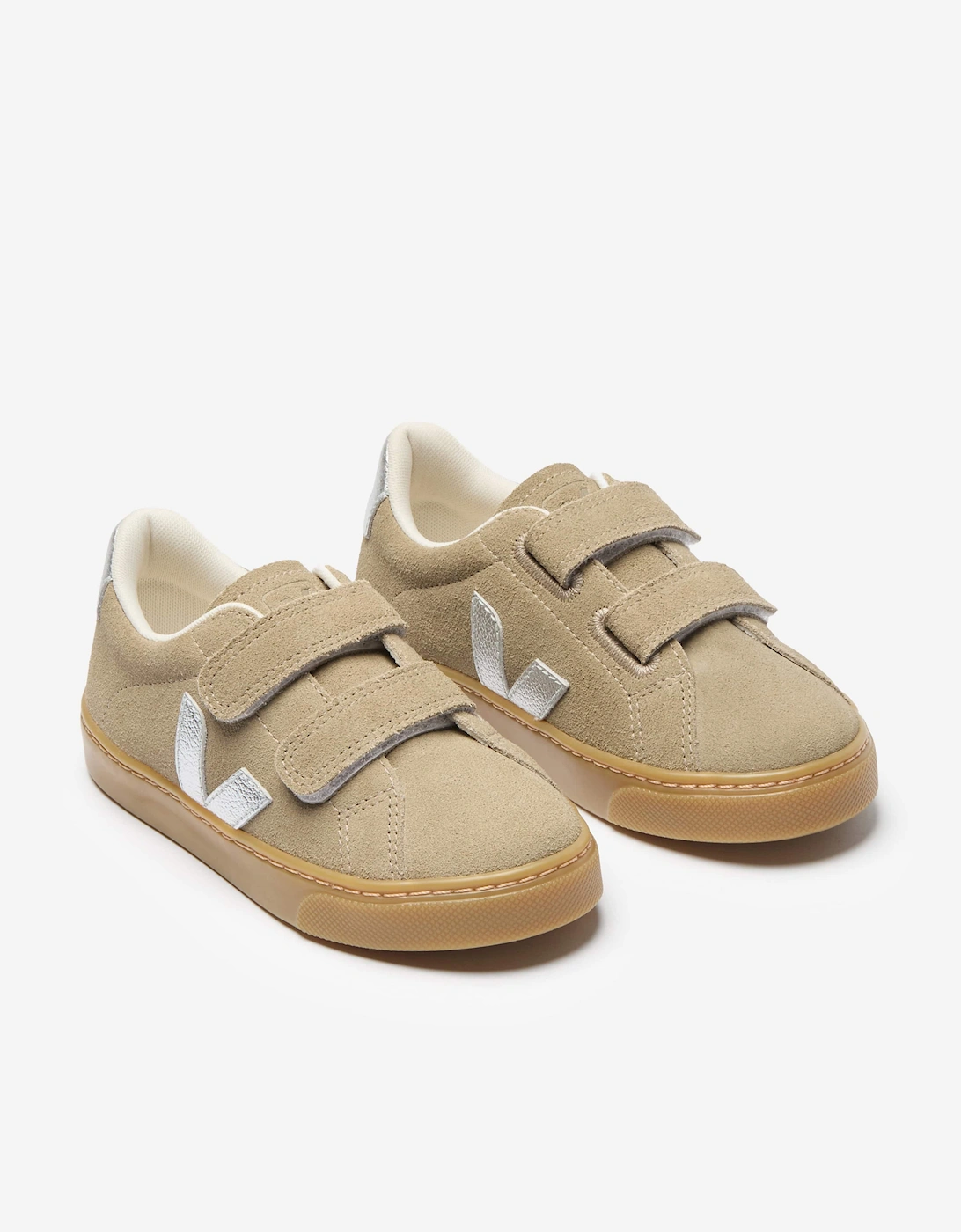 Veja Kids Suede Small Esplar Trainers in Beige
