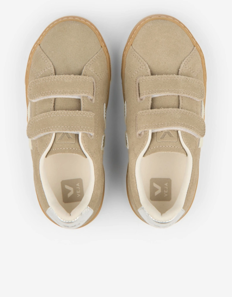 Veja Kids Suede Small Esplar Trainers in Beige