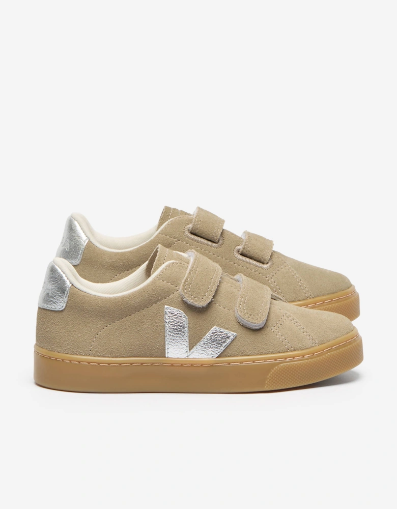 Veja Kids Suede Small Esplar Trainers in Beige