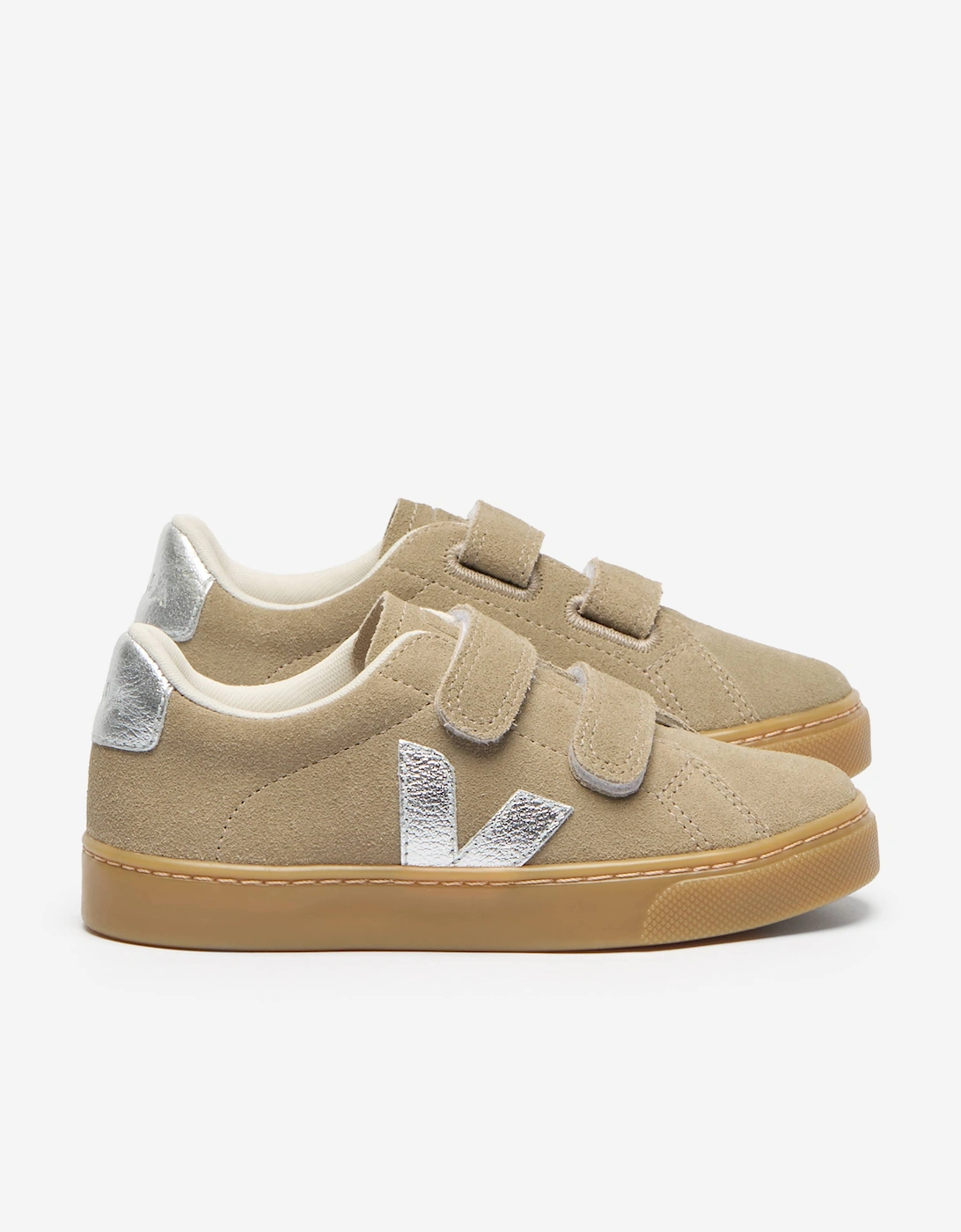 Veja Kids Suede Small Esplar Trainers in Beige