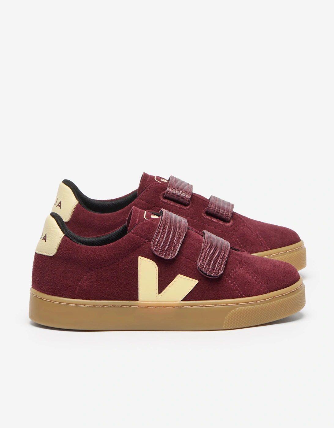Veja Kids Suede Small Esplar Trainers in Red