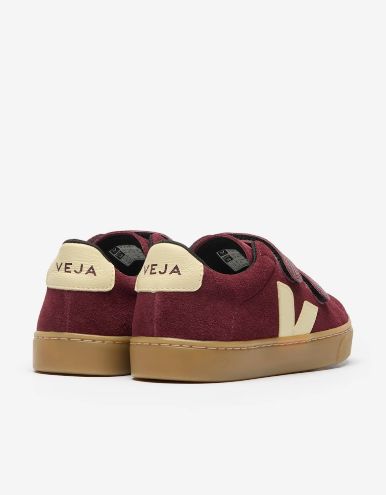 Veja Kids Suede Small Esplar Trainers in Red