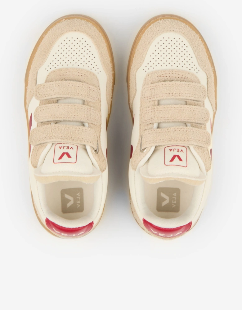 Veja Kids Leather Small V-90 Trainers in Beige