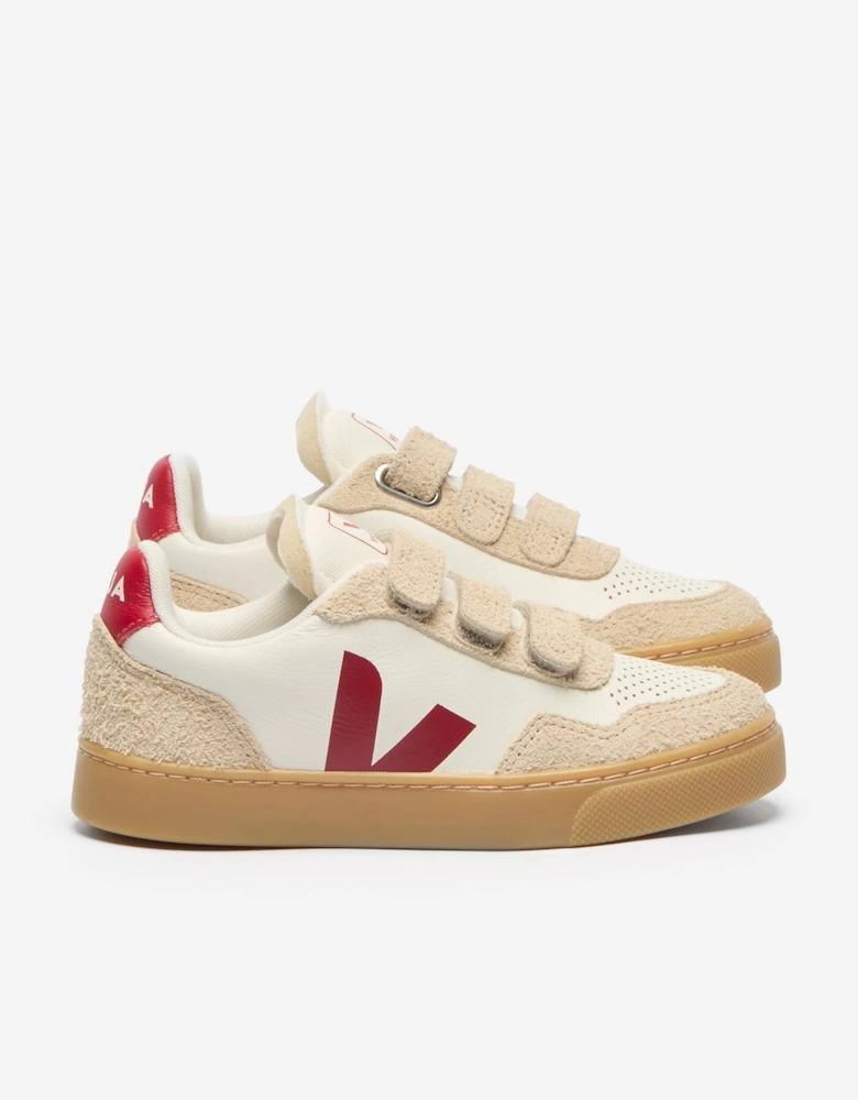 Veja Kids Leather Small V-90 Trainers in Beige