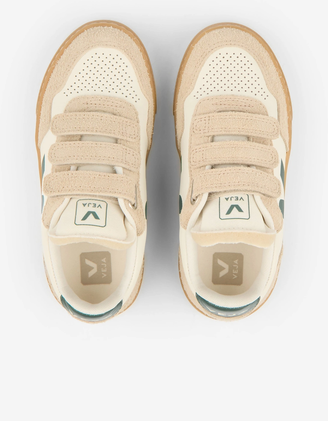 Veja Kids Leather Small V-90 Trainers in Beige
