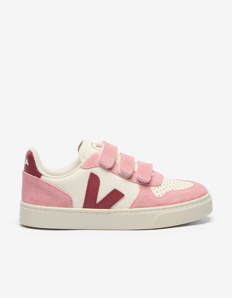 Veja Girls Leather Small V-10 Trainers in Pink