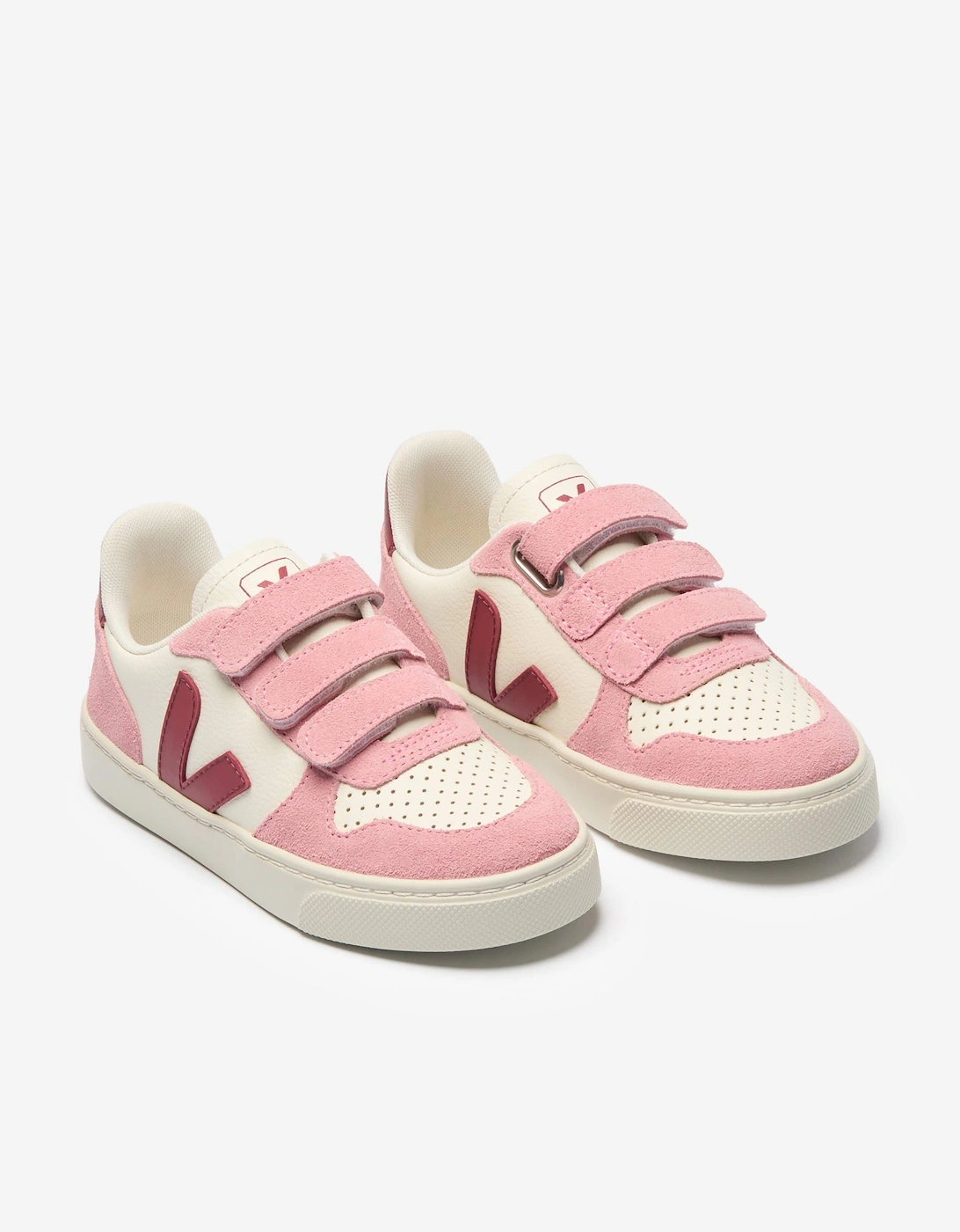 Veja Girls Leather Small V-10 Trainers in Pink
