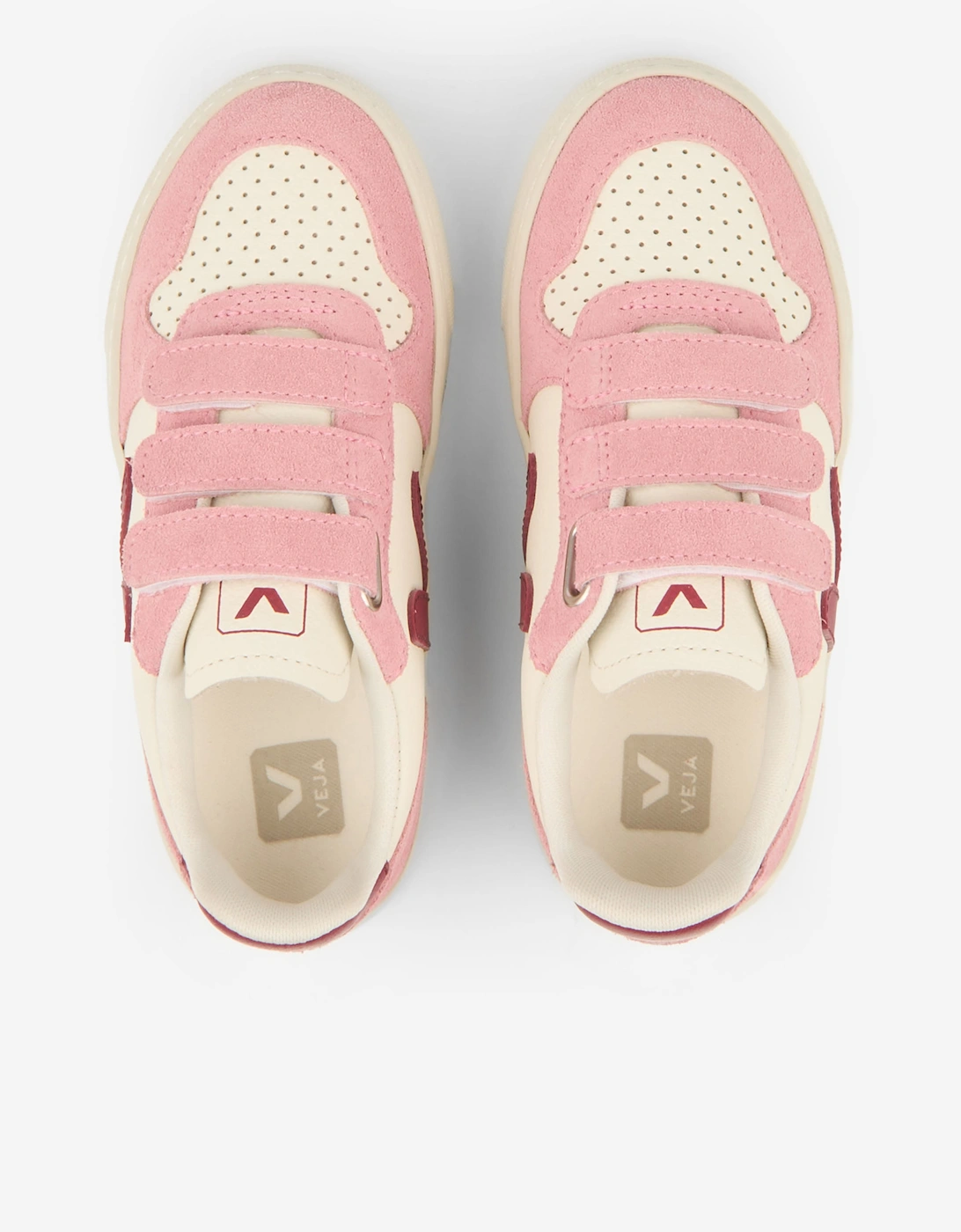 Veja Girls Leather Small V-10 Trainers in Pink