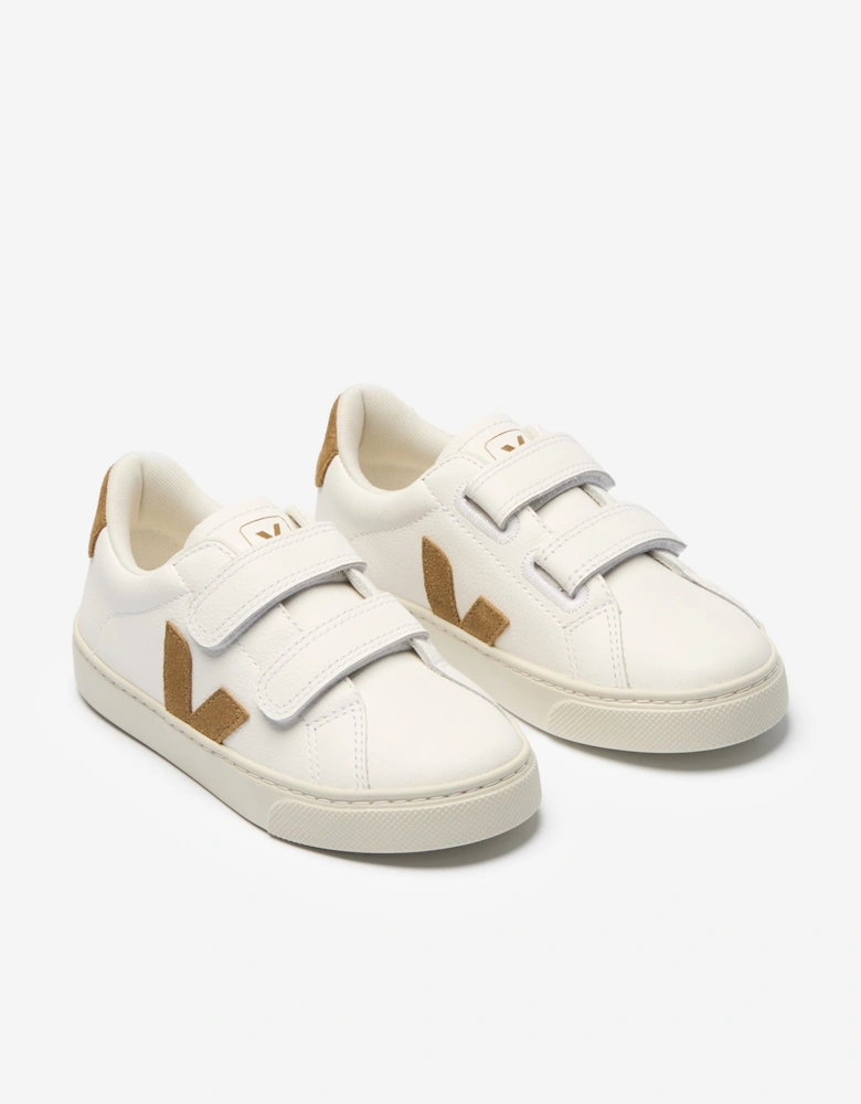 Veja Kids Leather Small Esplar Trainers in White