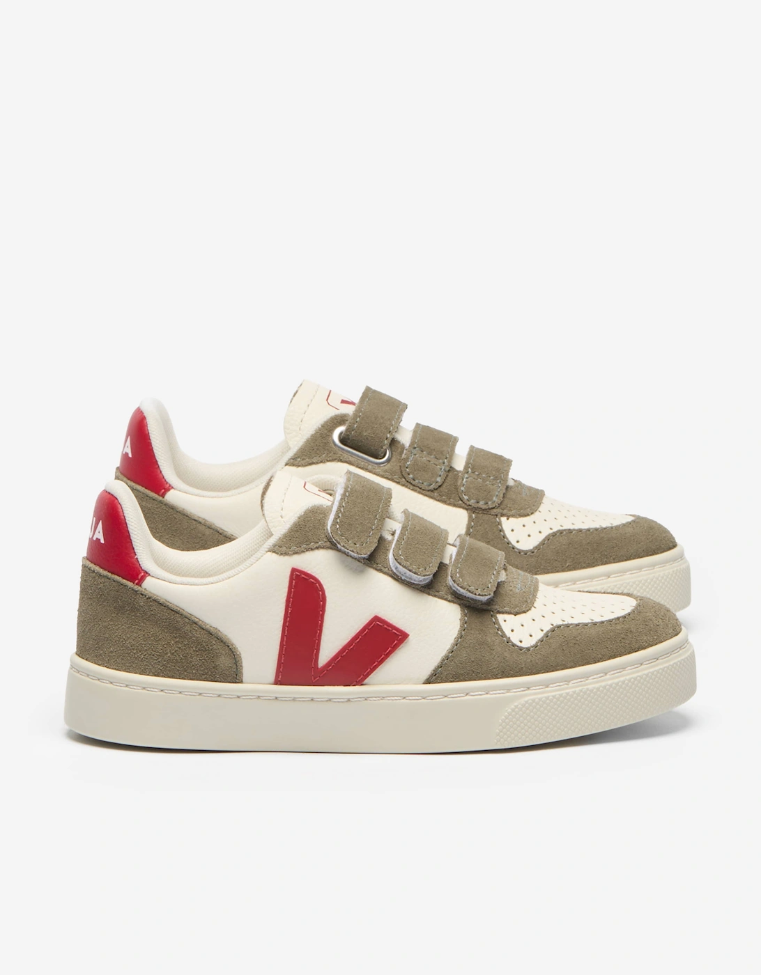Veja Kids Leather Small V-10 Trainers in Green