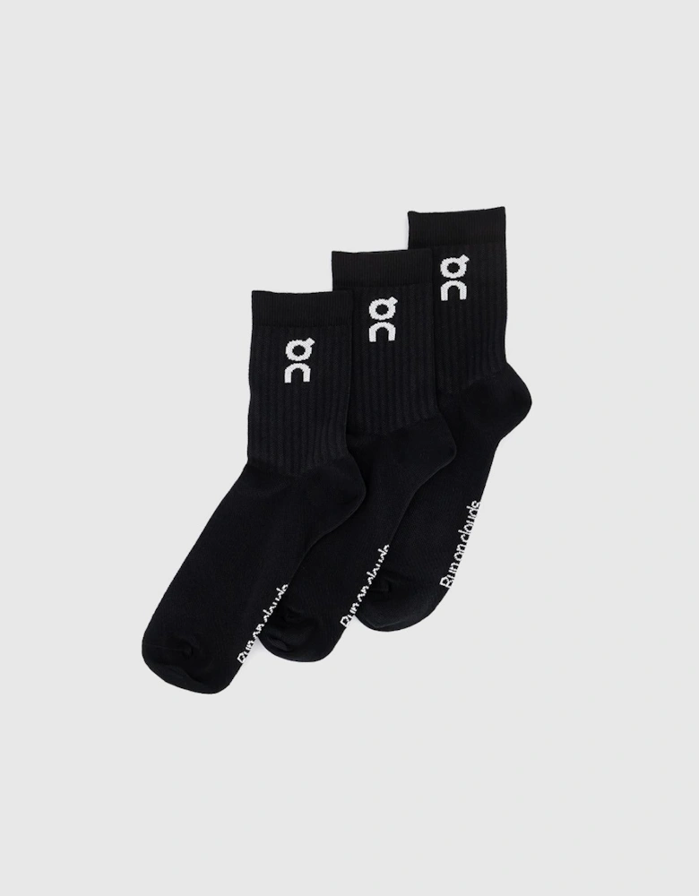 ON Cloud Running Socks High 3 Pack Black