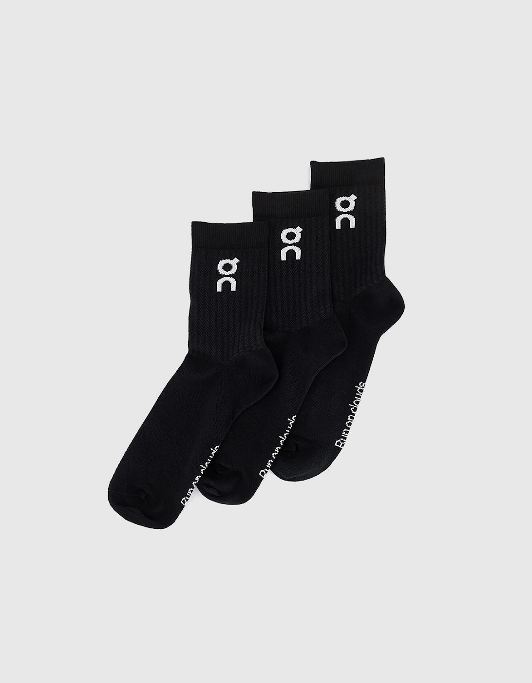 ON Cloud Running Socks High 3 Pack Black