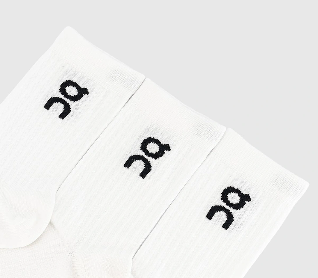 ON Cloud Running Socks High 3 Pack White