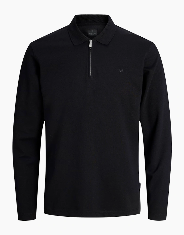 Jack & Jones JPRBLAETHAN POLO Long Sleeve TOP Black