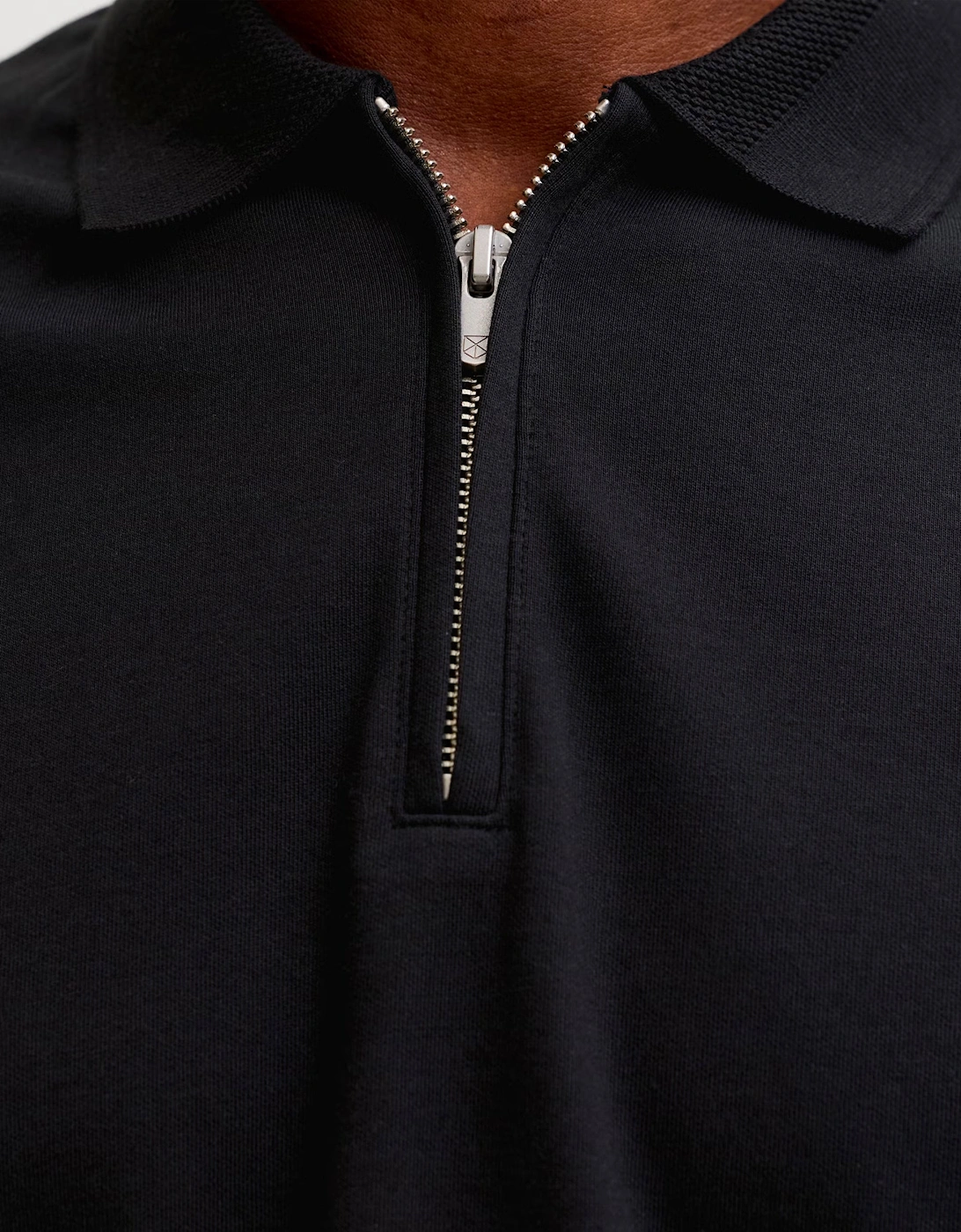 Jack & Jones JPRBLAETHAN POLO Long Sleeve TOP Black