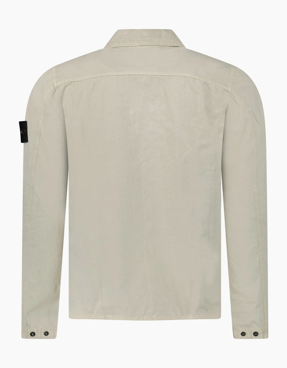 Stone Island Washed Cotton Long Sleeve Overshirt in Light Beige