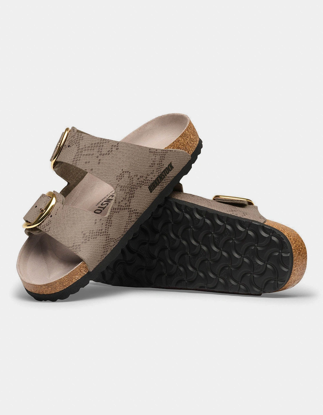 Birkenstock Arizona Big Buckle Synthetics Womens Sandals - Python Gray Taupe