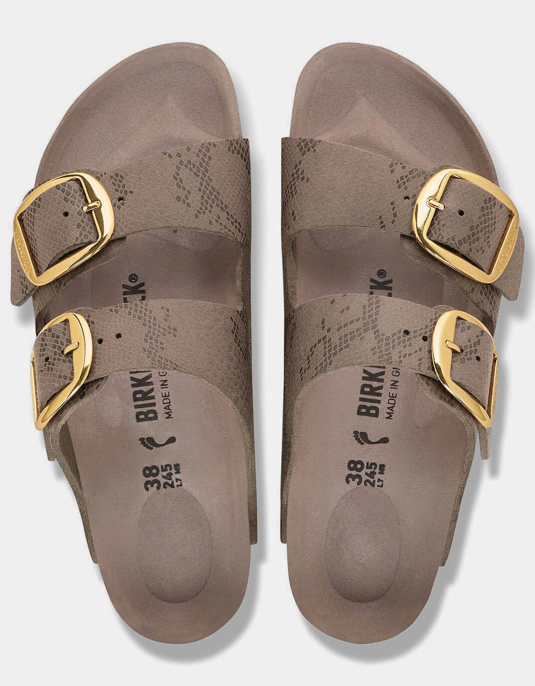 Birkenstock Arizona Big Buckle Synthetics Womens Sandals - Python Gray Taupe