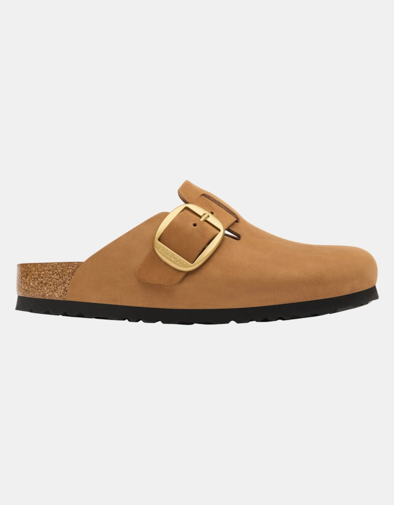 Birkenstock Boston Big Buckle Nubuck Leather Womens Clogs - Mink Tonal FB