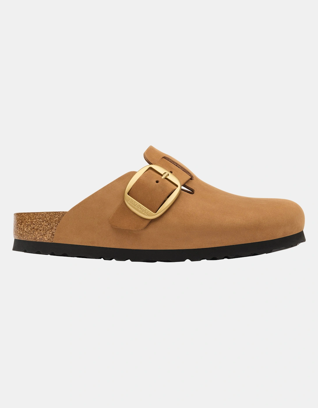 Birkenstock Boston Big Buckle Nubuck Leather Womens Clogs - Mink Tonal FB