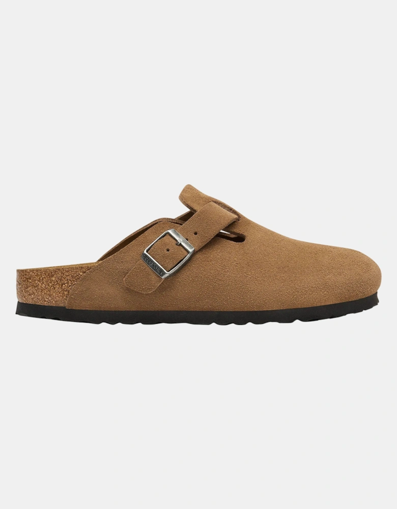 Birkenstock Boston Suede Leather Womens Clogs - Dark Tea