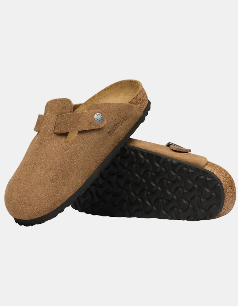 Birkenstock Boston Suede Leather Womens Clogs - Dark Tea