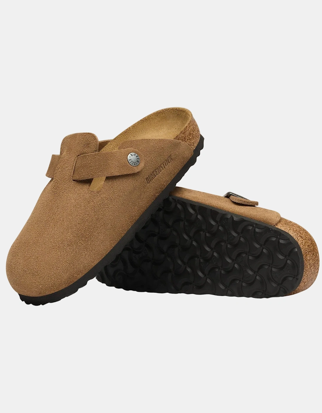 Birkenstock Boston Suede Leather Womens Clogs - Dark Tea