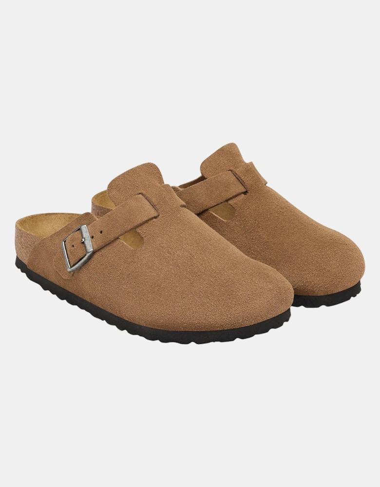 Birkenstock Boston Suede Leather Womens Clogs - Dark Tea
