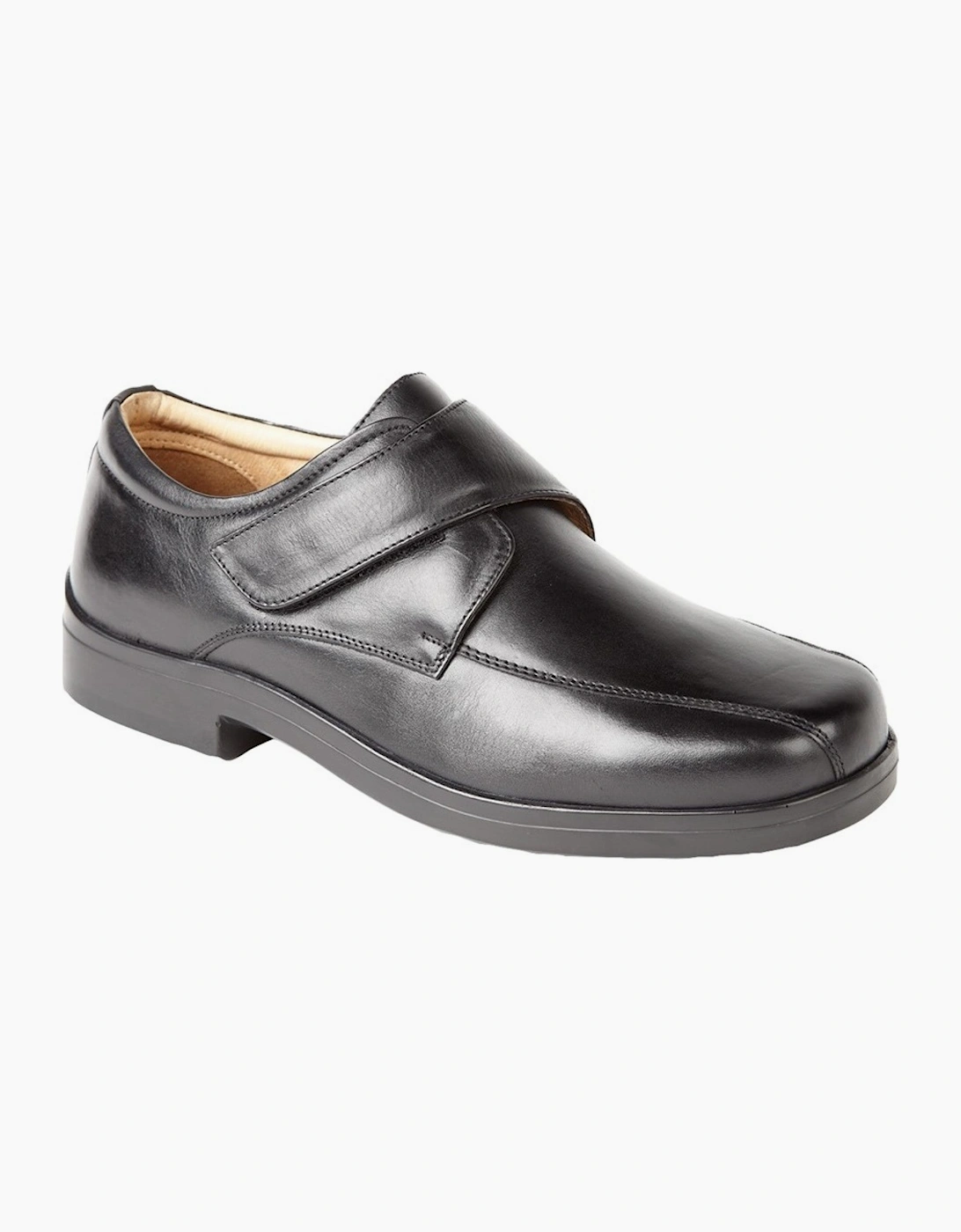 Roamers Mens Touch Fastening Tramline Extra Wide Dress Shoes