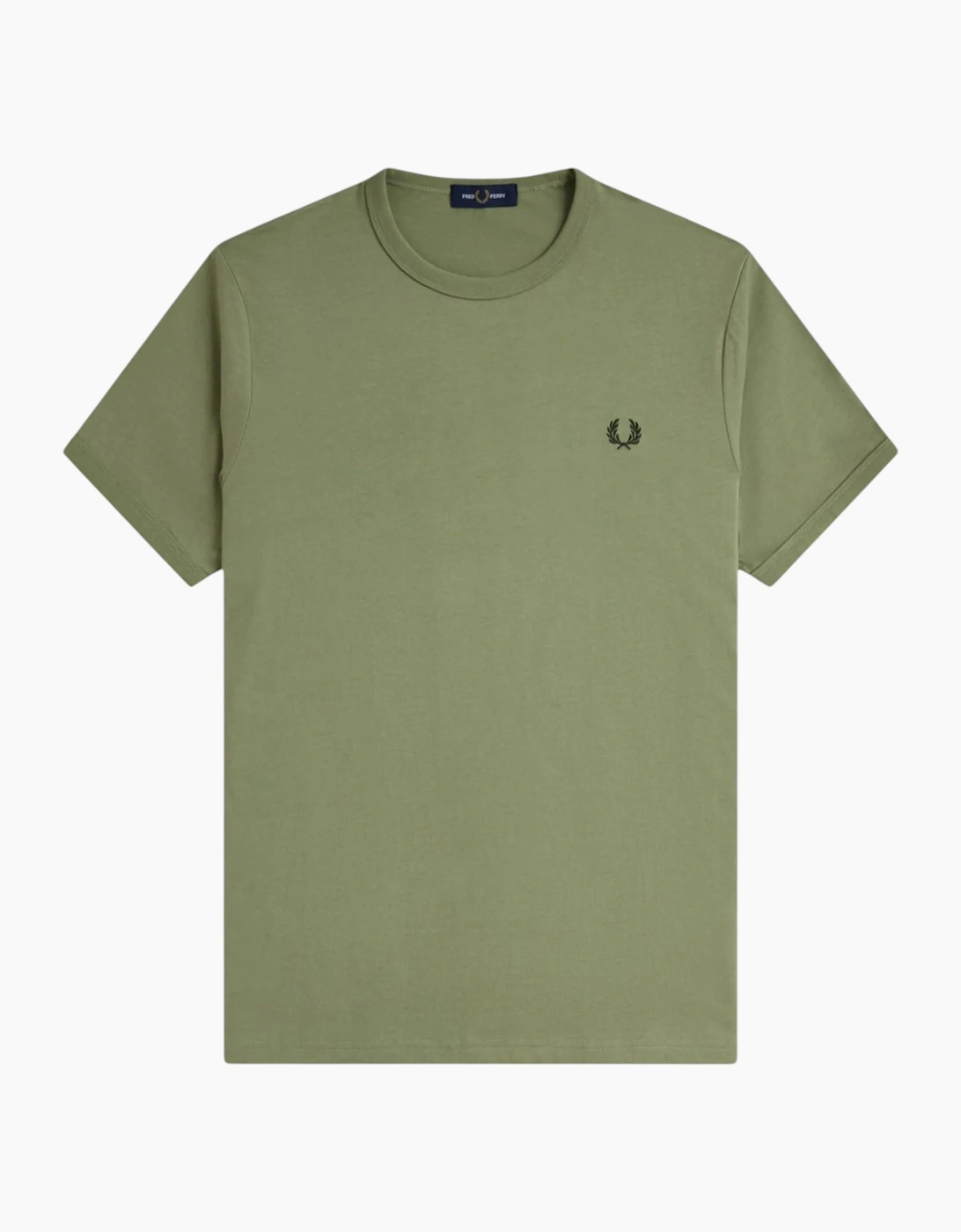 Fred Perry Men's Fred Perry Mens T Shirt Ringer Crew Neck Short Sleeve Summer Tee - Green