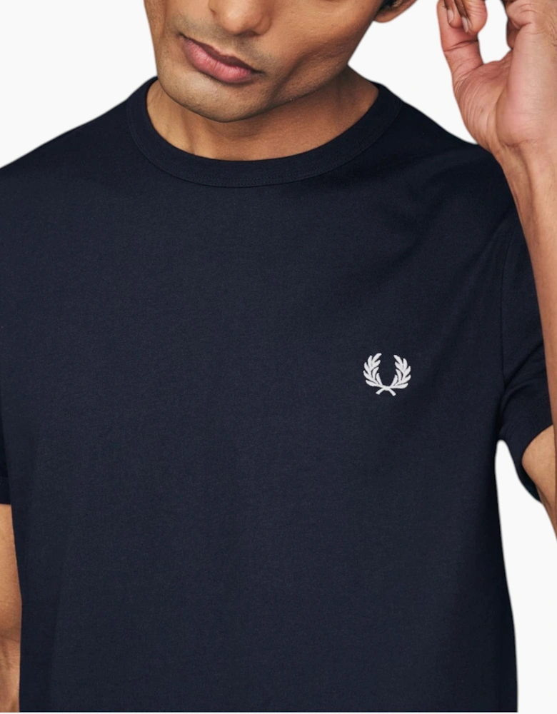 Fred Perry Mens T Shirt Ringer Crew Neck Short Sleeve Summer Tee