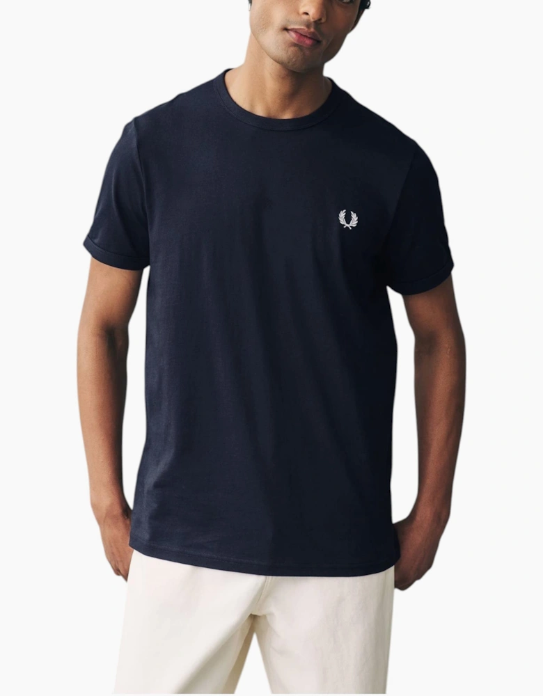 Fred Perry Mens T Shirt Ringer Crew Neck Short Sleeve Summer Tee