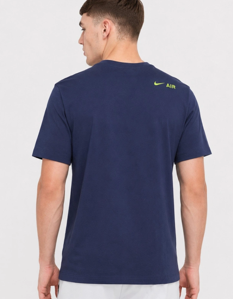 Nike Air Mens Sportswear Multi Swoosh Logo T Shirt in Navy