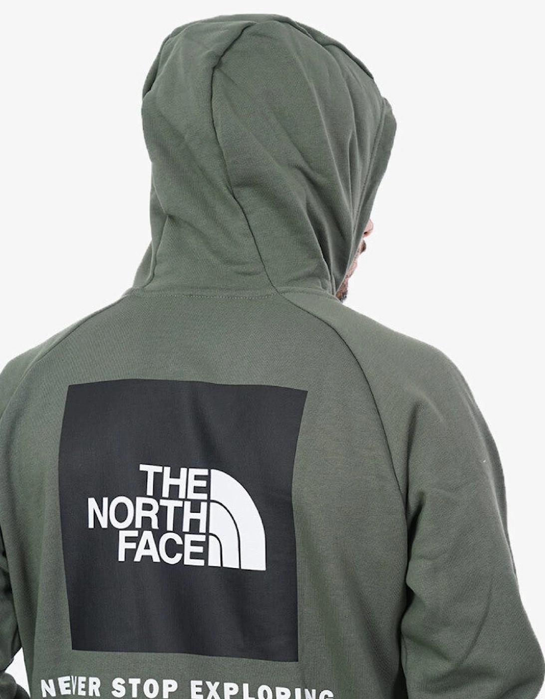 The North Face Raglan Red Box Hoodie in Khaki