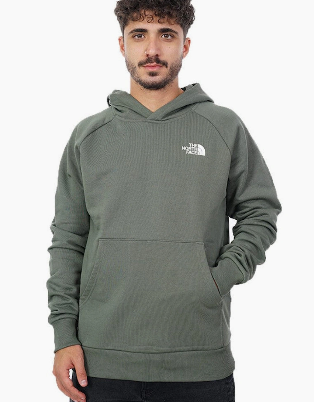 The North Face Raglan Red Box Hoodie in Khaki
