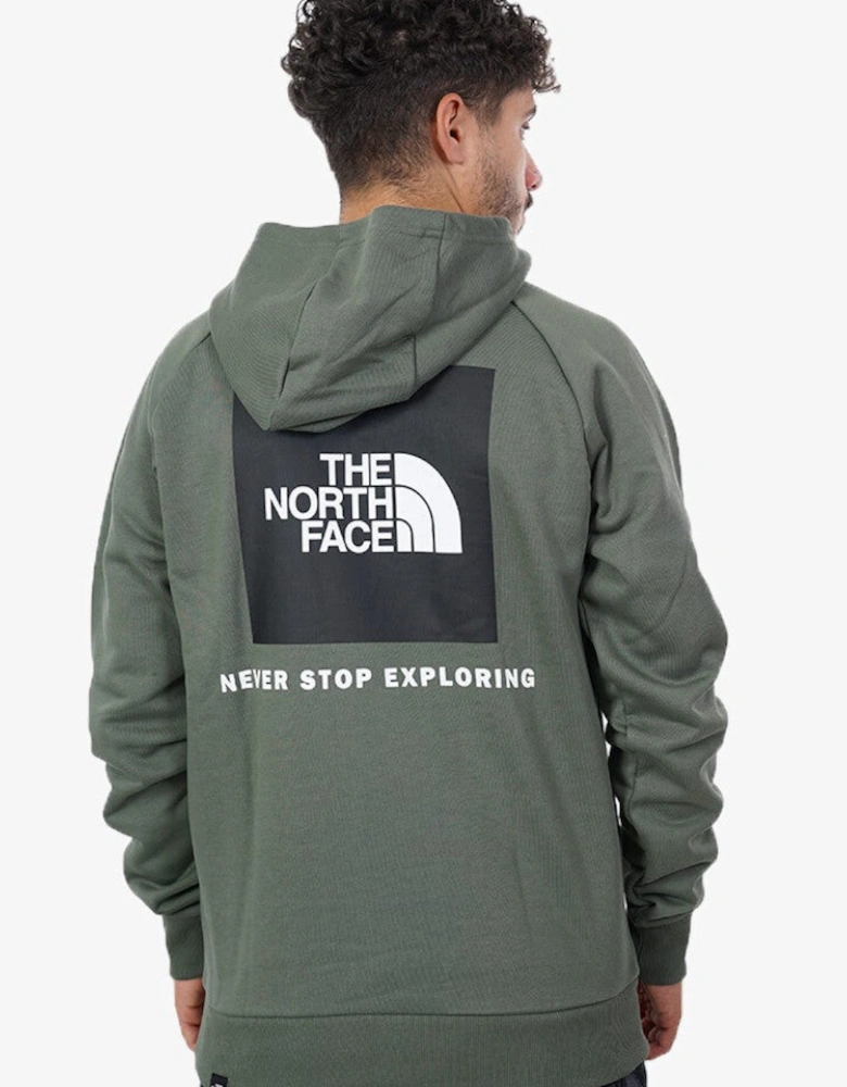 The North Face Raglan Red Box Hoodie in Khaki