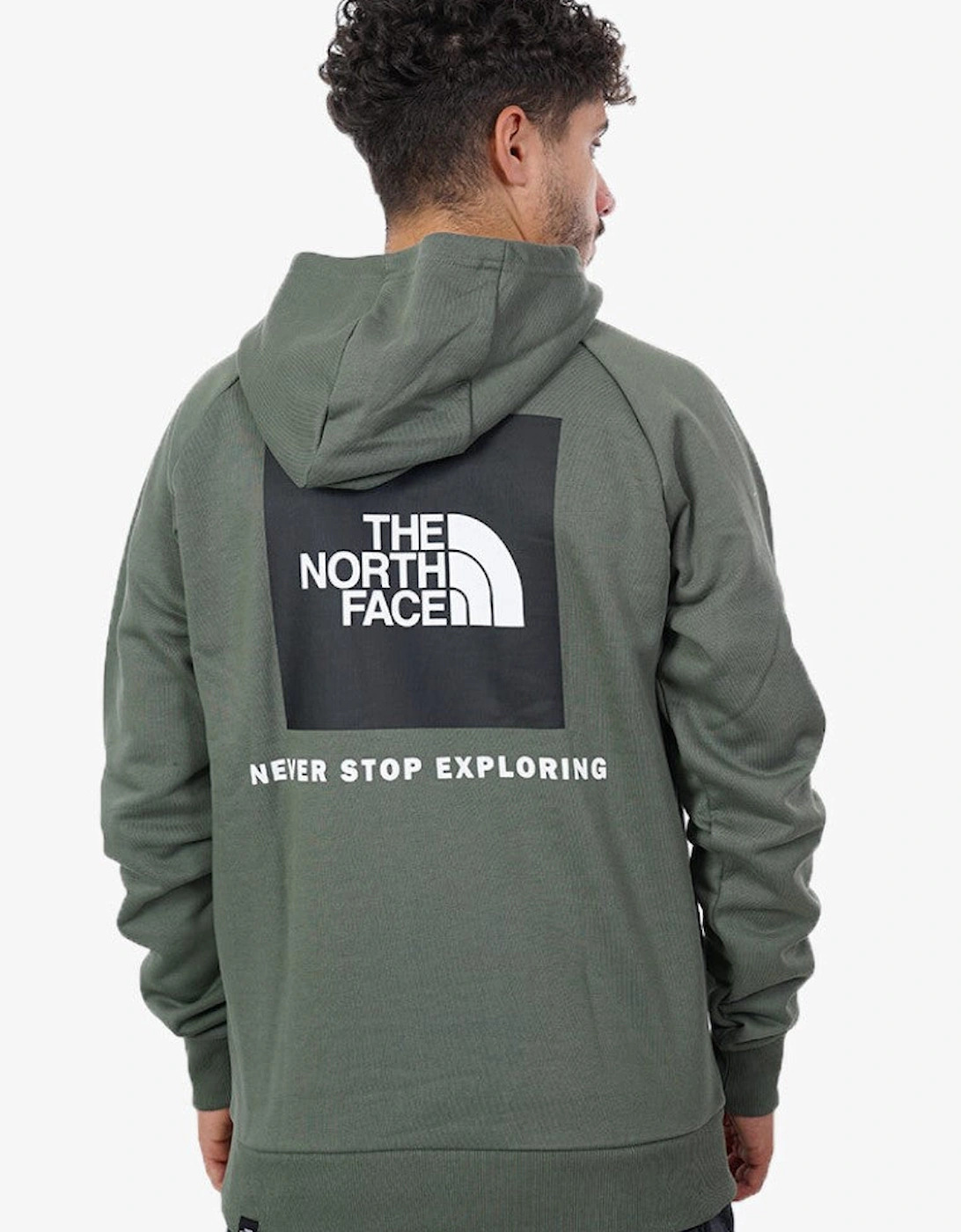 The North Face Raglan Red Box Hoodie in Khaki
