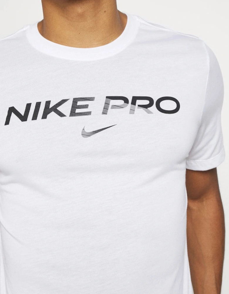 Nike Pro Mens Dri Fit Sportswear T Shirt in White