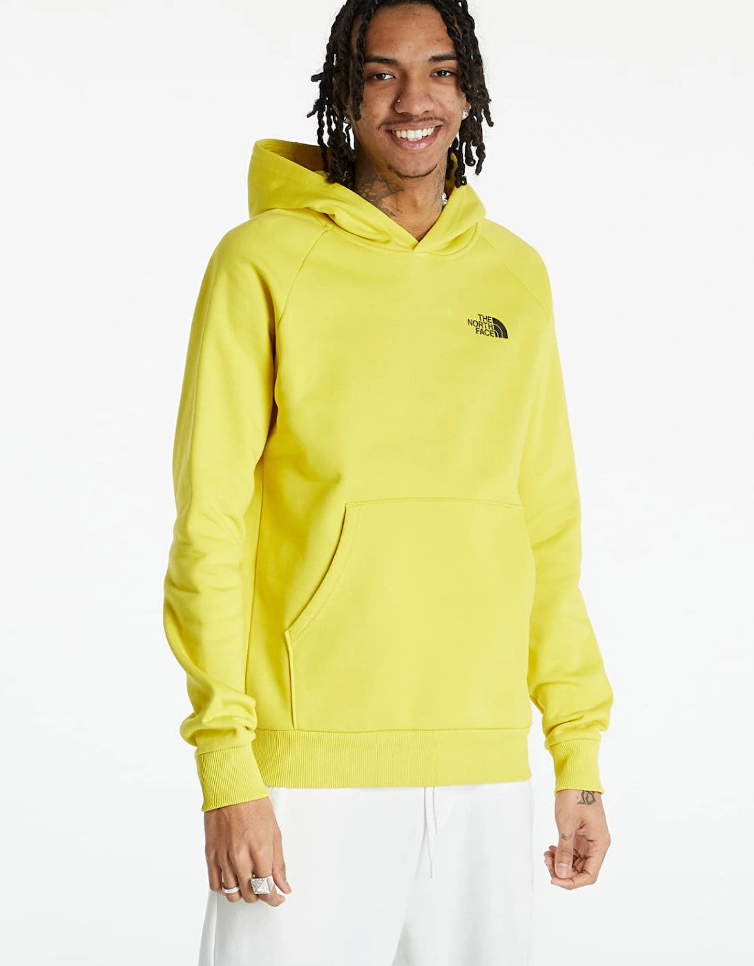 The North Face Raglan Red Box Hoodie in Yellow