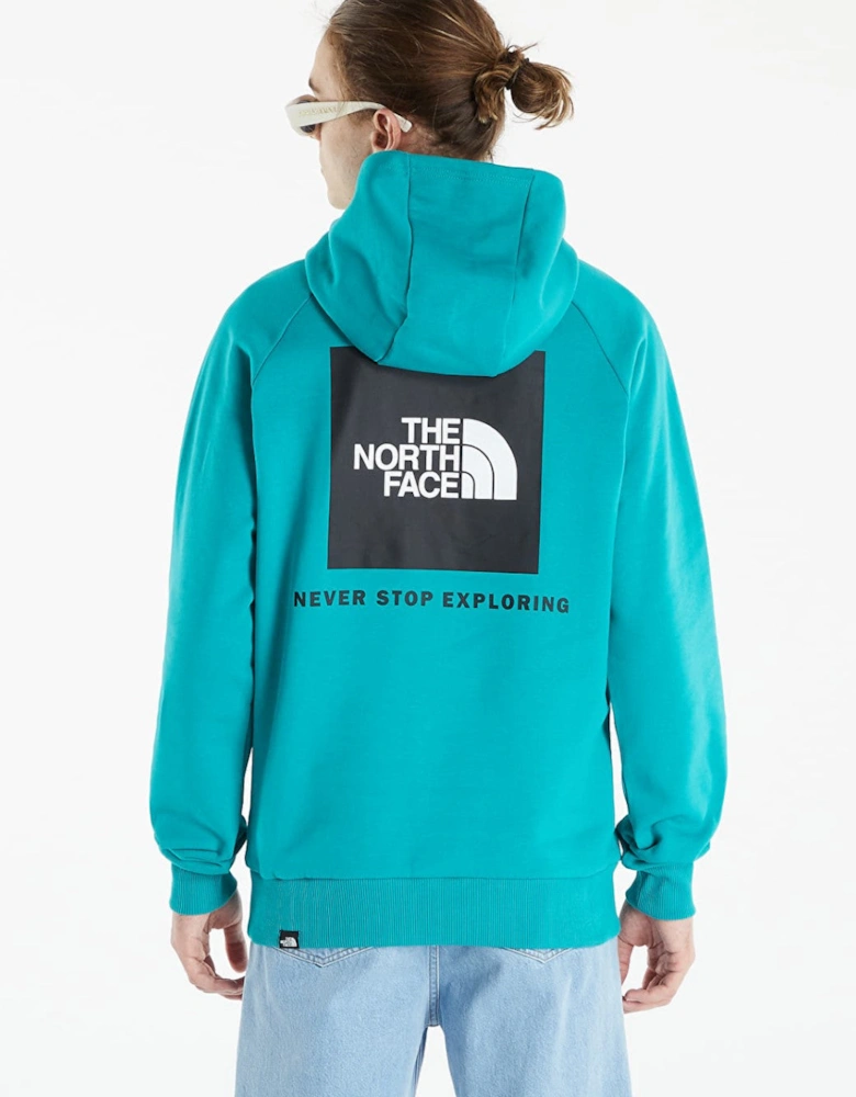The North Face Raglan Red Box Hoodie in Porcelain Green