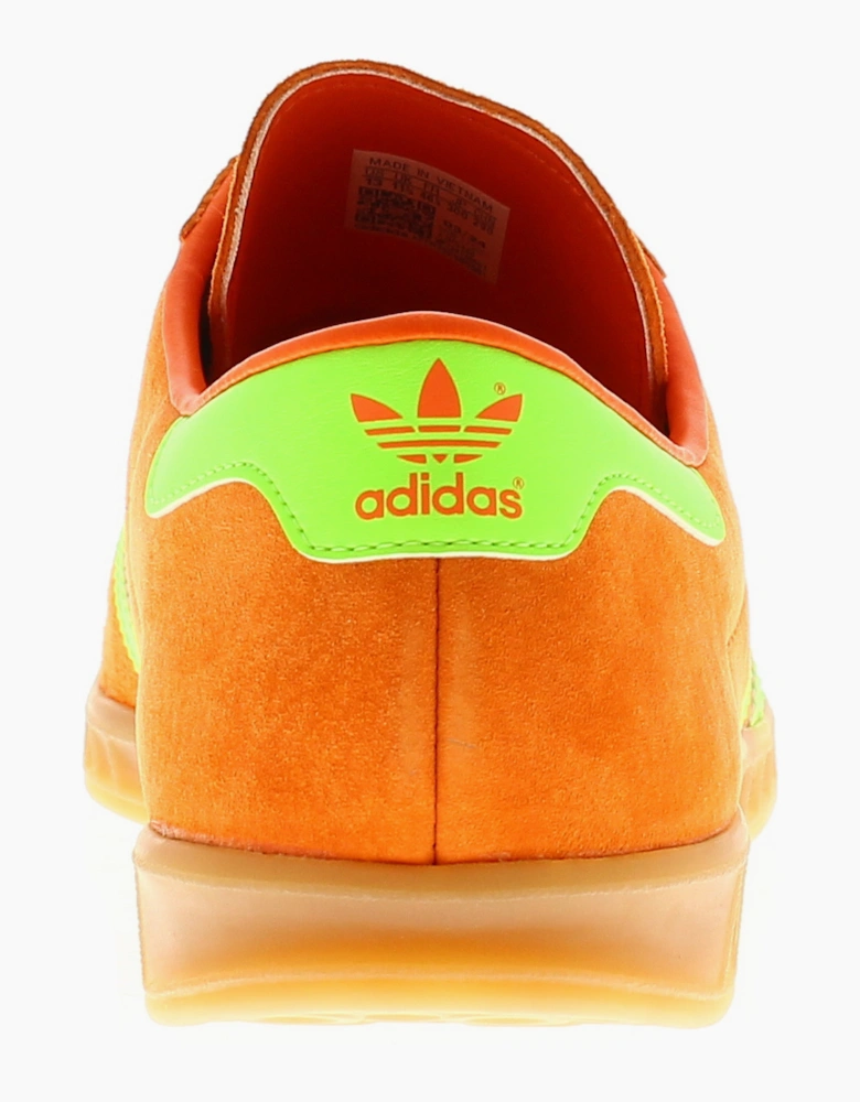 Adidas Originals Womens Trainers Hamburg W Leather Lace Up orange green UK Size