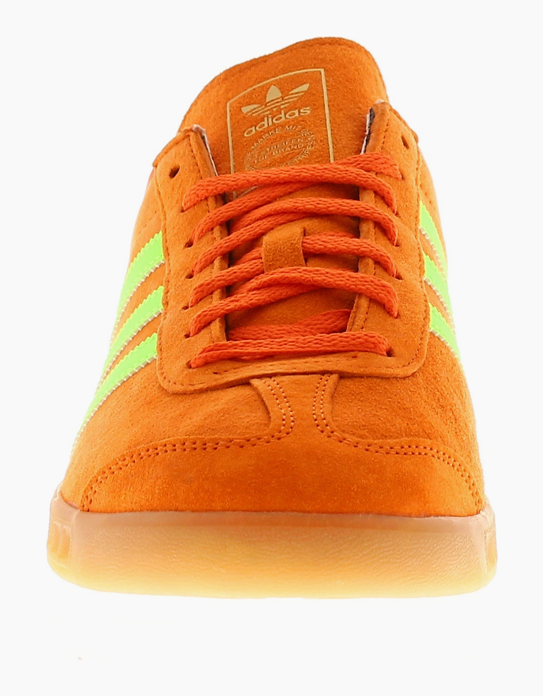 Adidas Originals Womens Trainers Hamburg W Leather Lace Up orange green UK Size