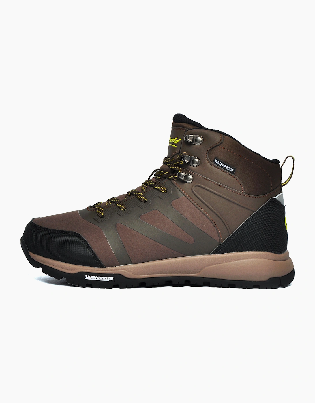 Cotswold Pro Kingham Michelin M Waterproof Mens Hiking Boots Brown / Lime