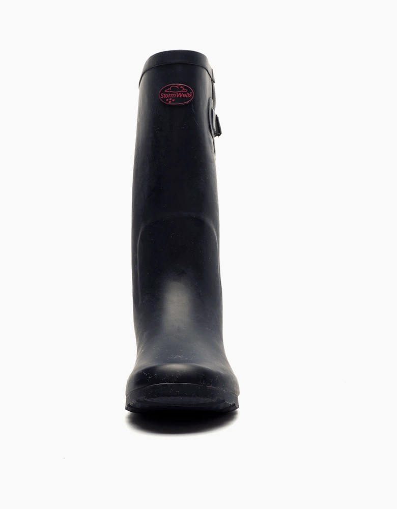 Stormwells Helmsley Wide Fit Womens Wellingtons Navy/Red Trim