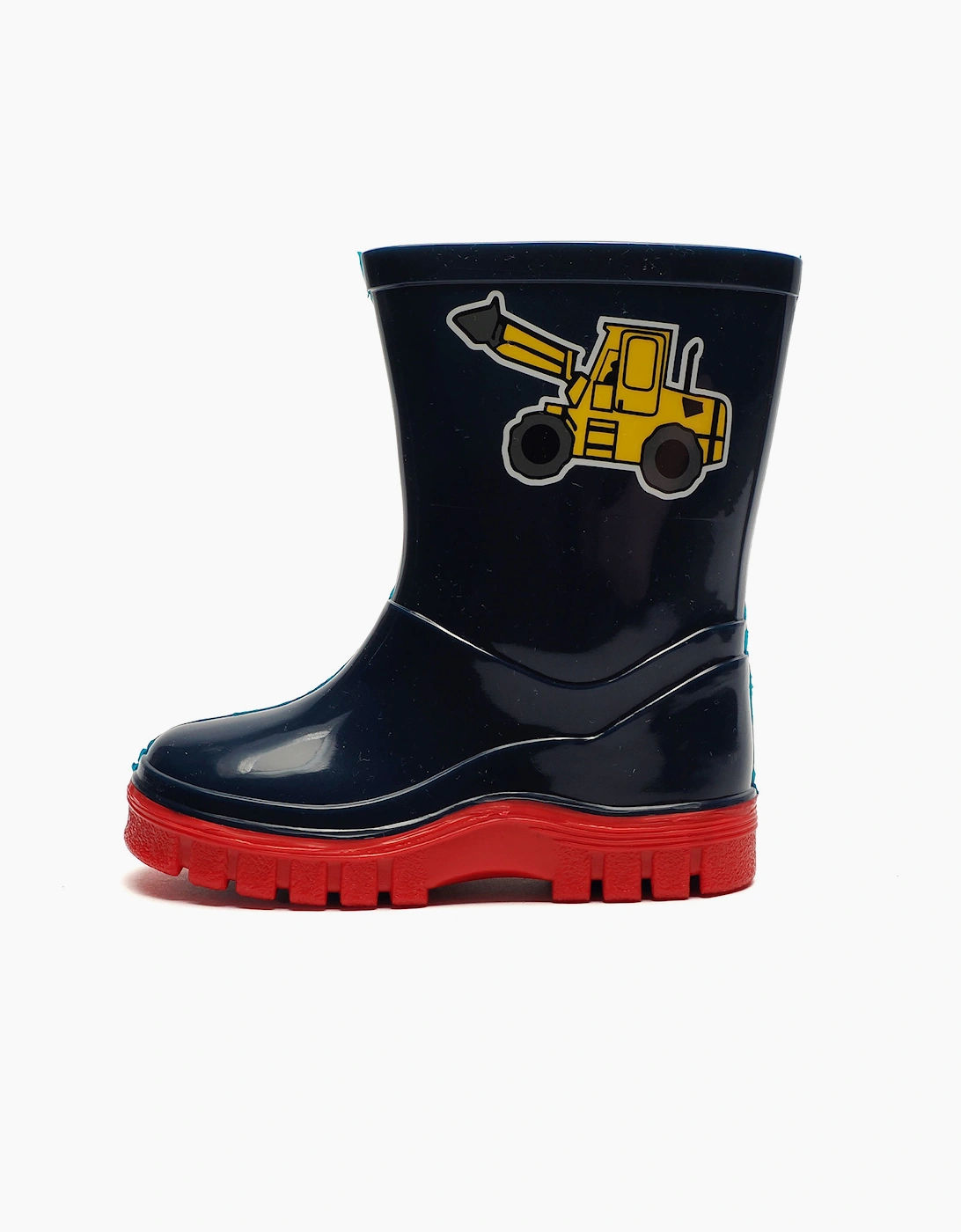 Stormwells Digger Wellingtons Kids Navy Blue/Red