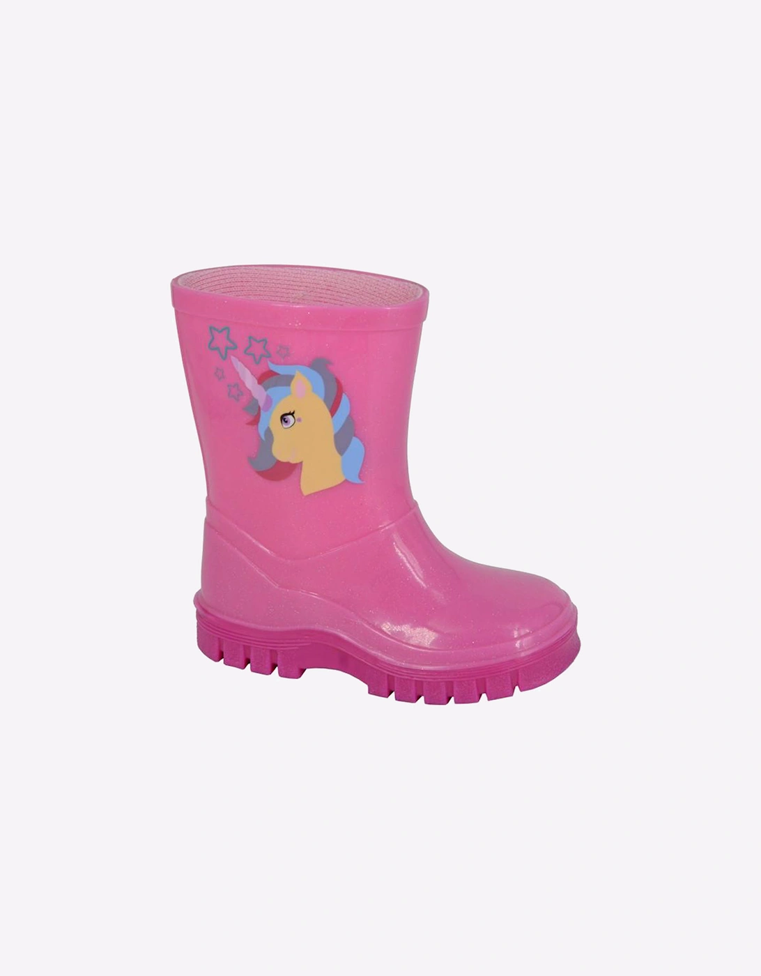 Stormwells Unicorn Wellington Kids Pink Sparkle