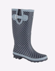 Pale Blue Polka Dot/Navy