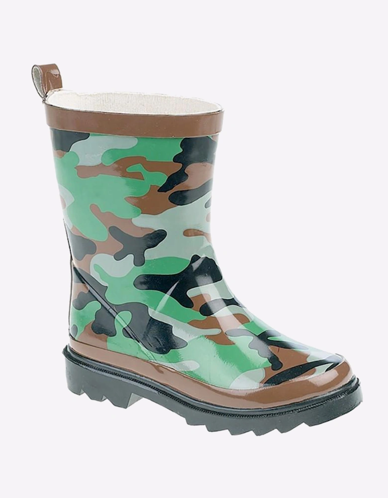 Stormwells Tornado Wellingtons Infants Green/Brown/Black