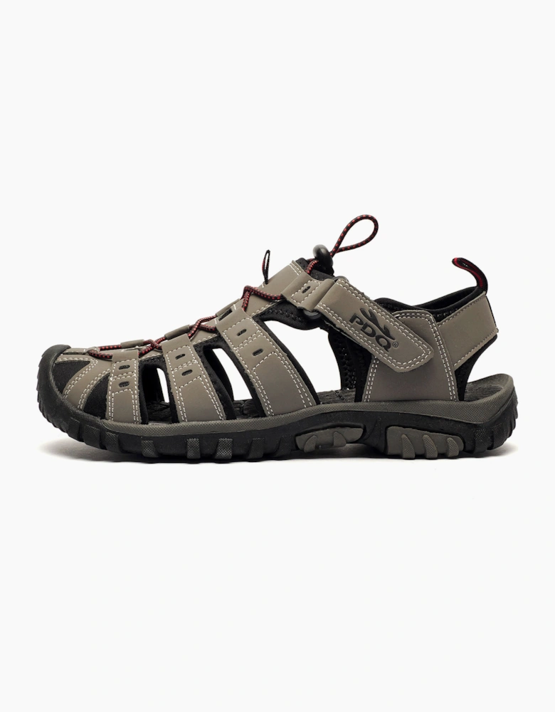 PDQ Romper Trail Sandal Mens Grey/Red